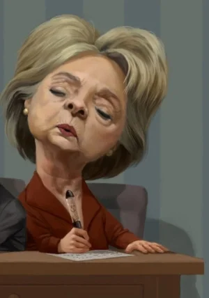 Hillary Bernie caricature h